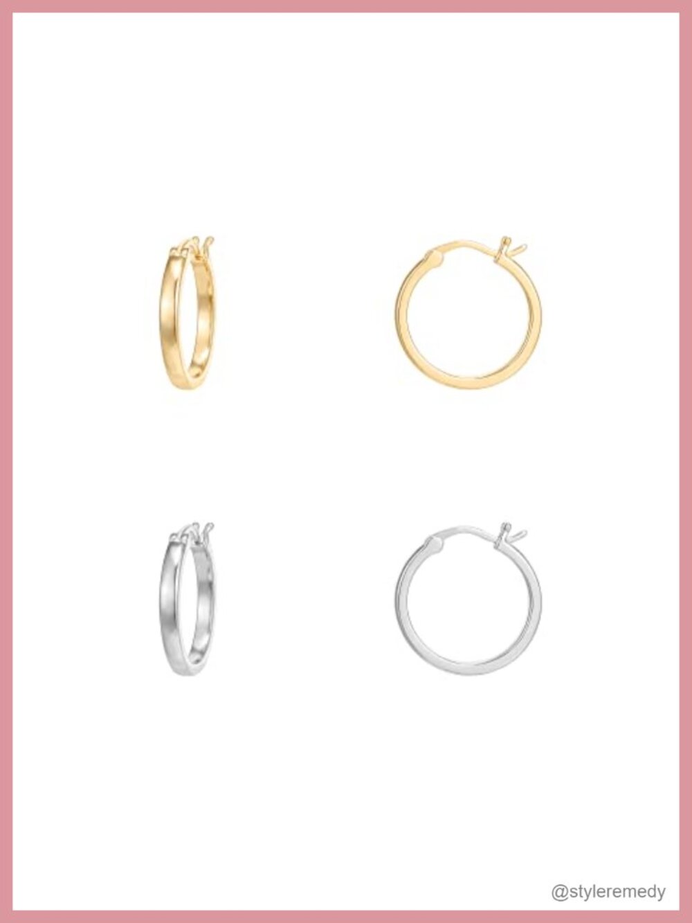 14K Gold Plated Lightweight Hoop Earrings
